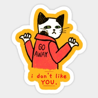 Go Away Cat Sticker